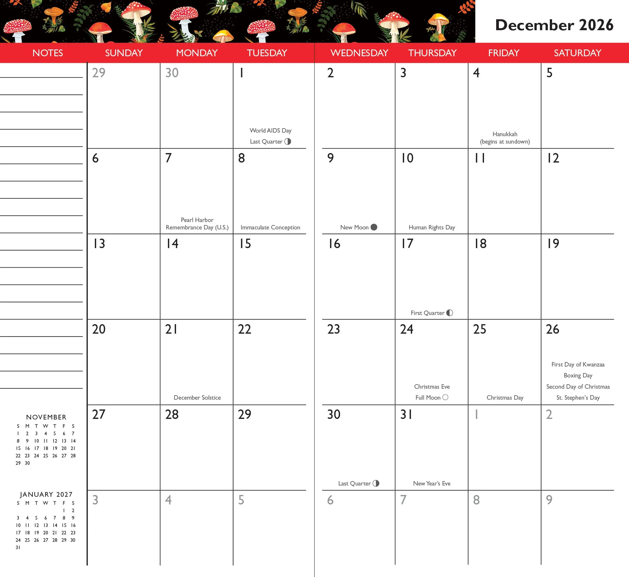 2026-27 Mushrooms 2-Year Pocket Planner - Image 4