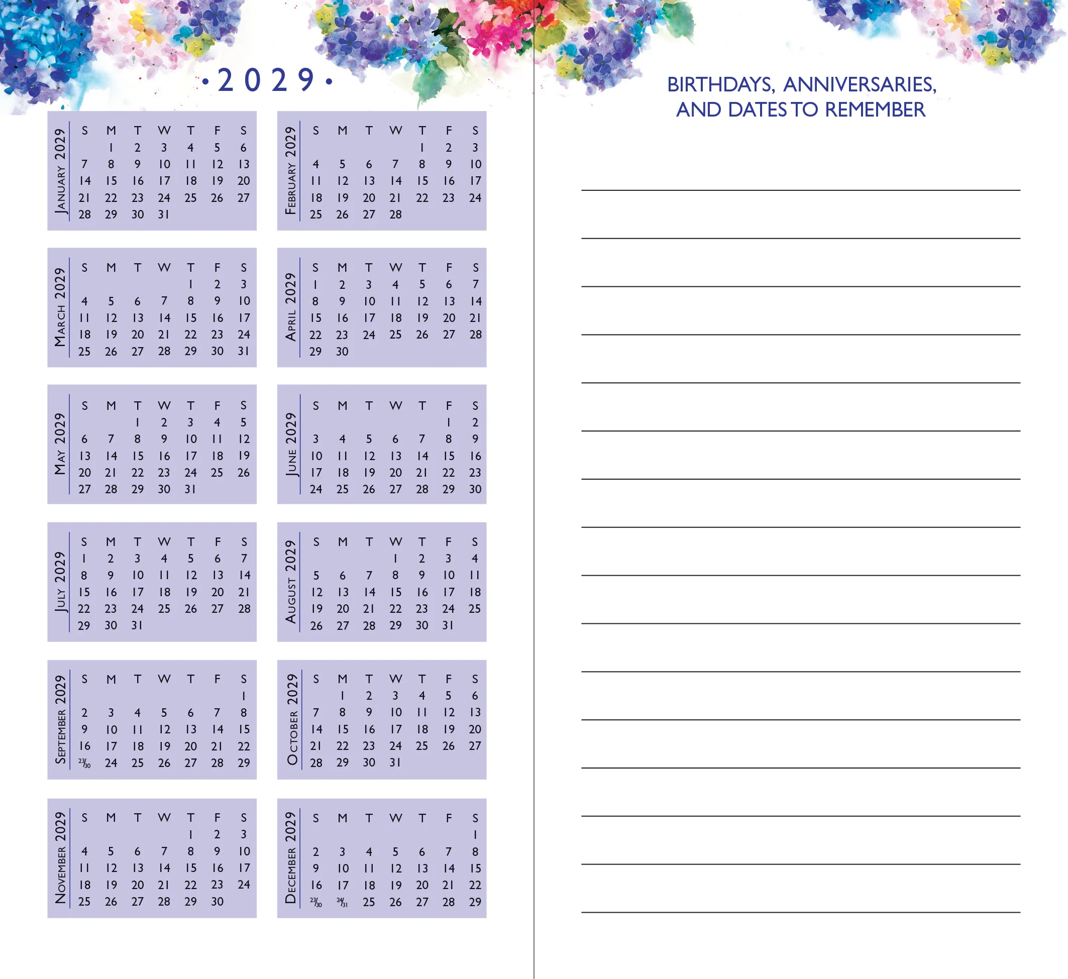2027-28 Hydrangeas 2-Year Pocket Planner - Image 5