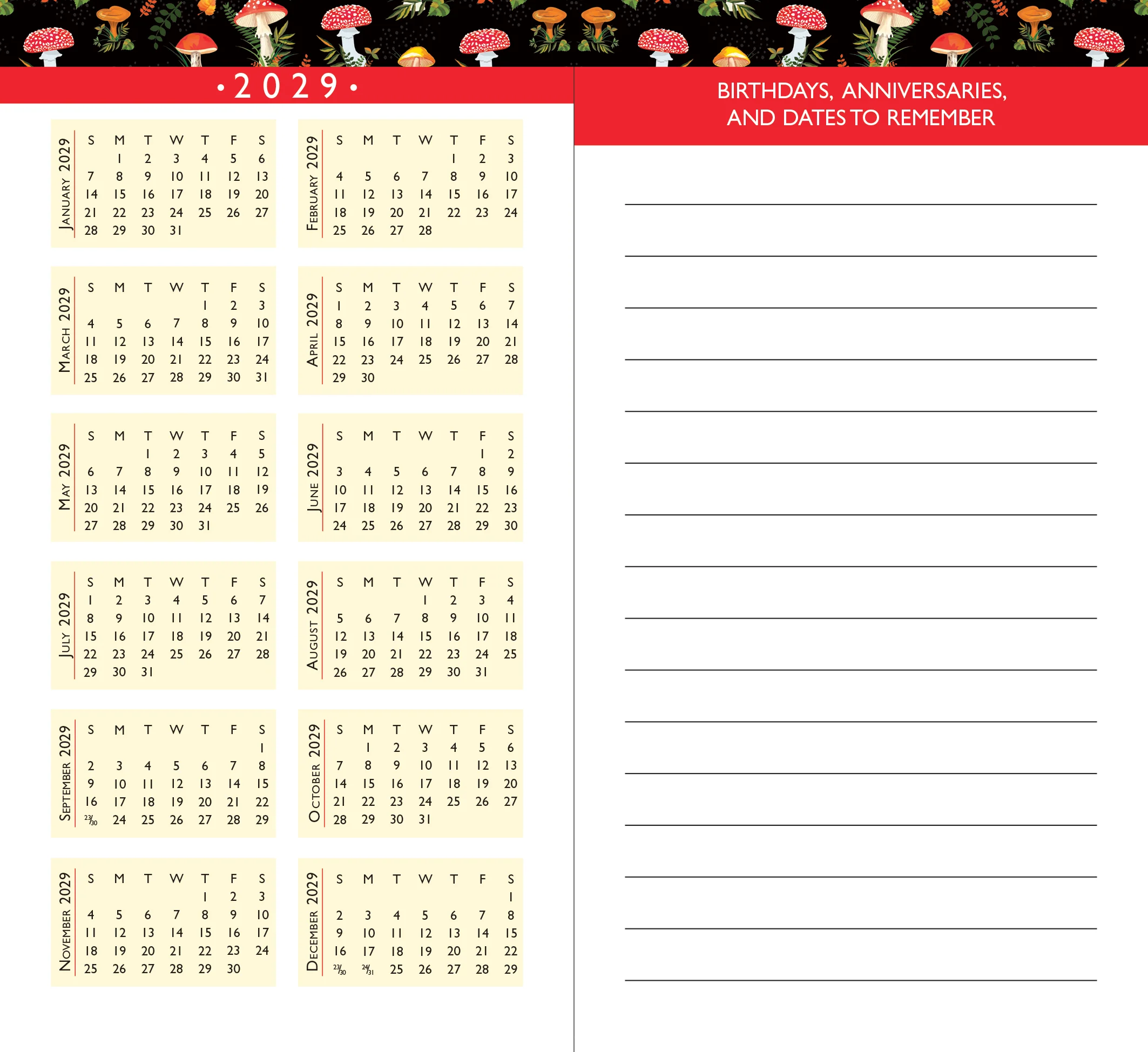 2027-28 Mushrooms 2-Year Pocket Planner - Image 5